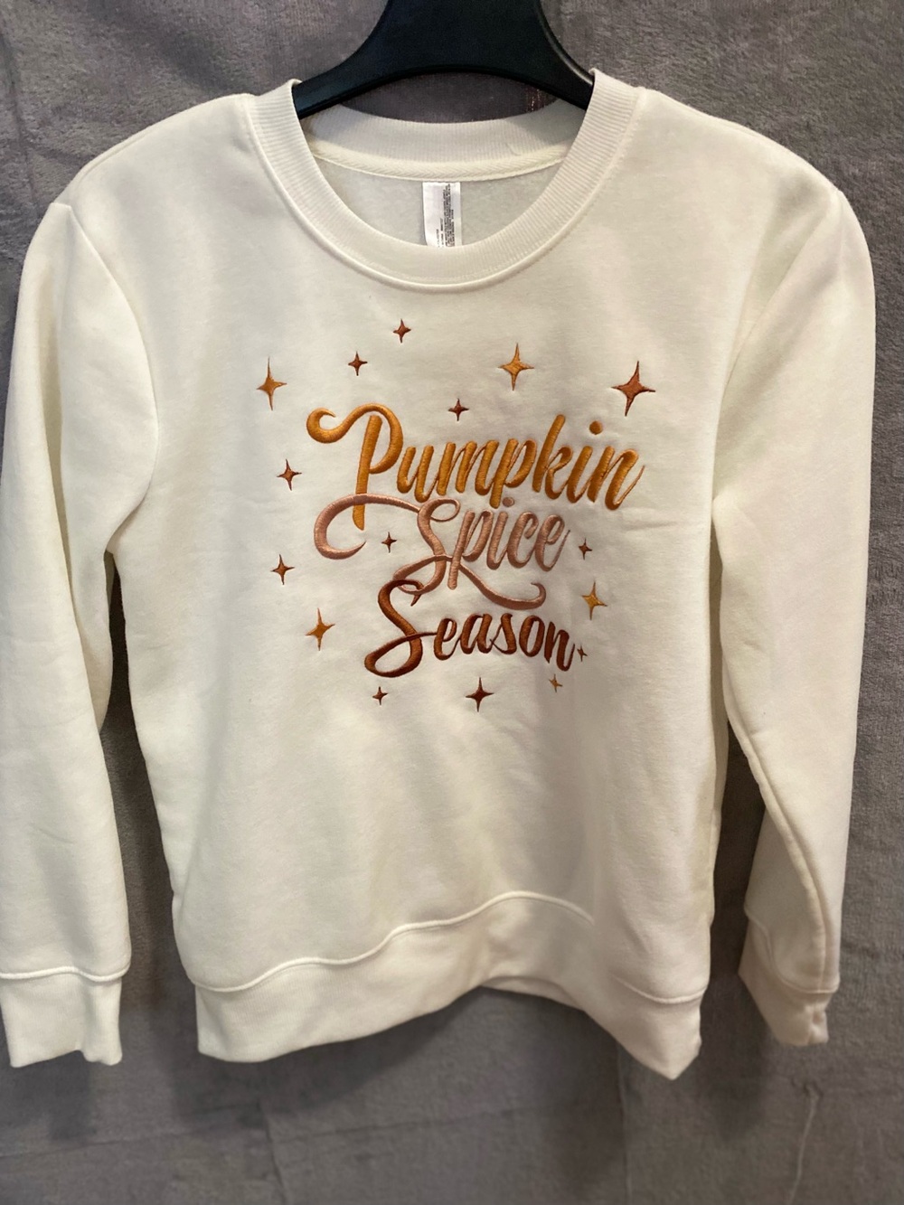 Cozy “Pumpkin Spice Season” Crew Neck Fall Aesthetic Pullover Graphic Sweatshirt